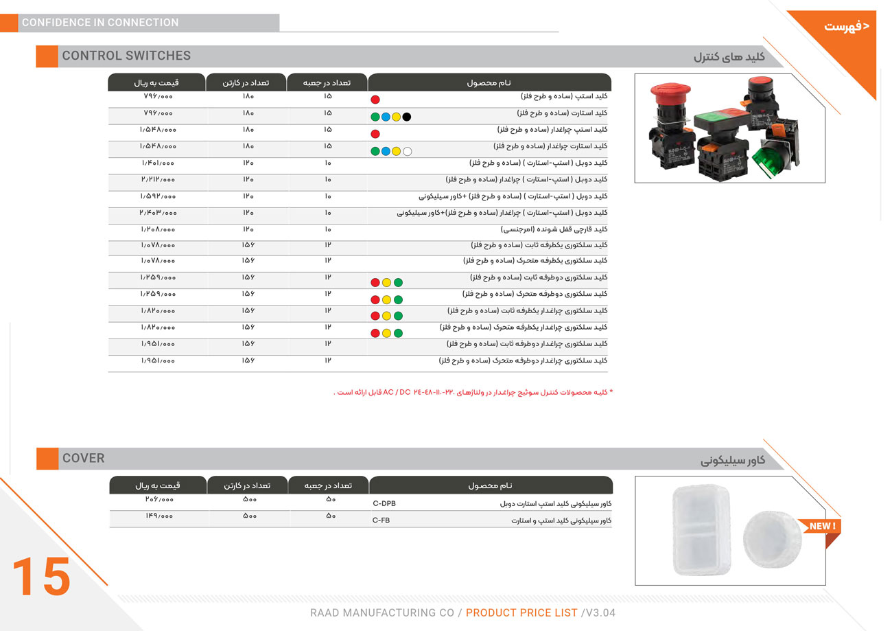 لیست قیمت رعد الکتریک